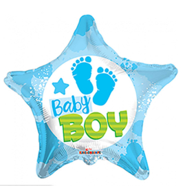Baby Boy - Voetjes - Blauw - Ster - Folie ballon - 18 Inch/46cm