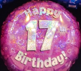 17 Folie ballon - Happy Birthday - Rose - 18 Inch/45cm