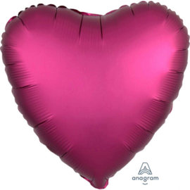 Hart - Satin Luxe Fuchsia - Folie Ballon - 17 Inch/43 cm