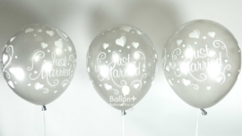 Just Married -Zilver - Latex Ballon - 11 Inch / 27,5 cm