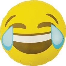 Emoticon - Emoji - Lachen / Tranen - Folie Ballon 18 Inch. /46cm
