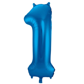 Cijfer - 1, 2, 3, 4, 5, 6, 7, 8, 9, 0, - Blauw - XXL Folie Ballon - Nummer - 34inch./86cm