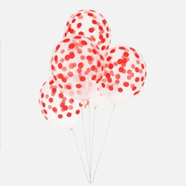 My Little Day  - Confetti - Rood Geprint - Latex Ballon - 12 Inch./ 30cm