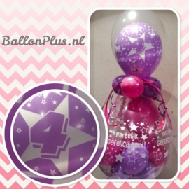 4 - nummer - div. Kleuren - latex ballon - 11 inch/ 27,5cm