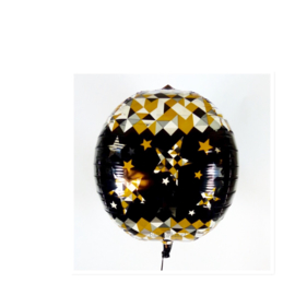 Happy New Year - Goud /Zwart - Folie Ballon - 15 X 16 Inch / 38 X 40 cm