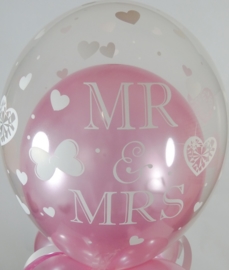 MR & MRS - Transparant - Latex ballon - 11Inch / 27,5cm