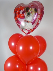 Crazy in love - Met bewegende hartjes ogen - Folie ballon18 inch/ 45cm
