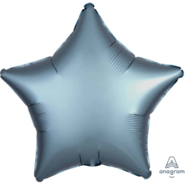 Ster - Satin Luxe Chroom Blauw - Folie Ballon - 17 Inch/43 cm
