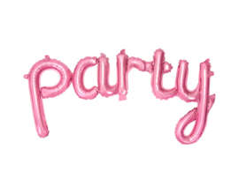 Party -Roze Folie Ballon - Handgeschreven / Script - 80x40cm (lucht)