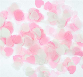 Confetti  - Hartjes - Roze/Wit - 2cm/20 gr