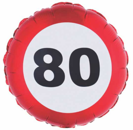 80 - Verkeersbord- Folie Ballon - 18 inch / 46 cm