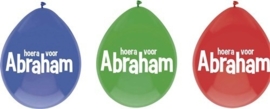 Hoera voor Abraham - Rood/Blauw/Groen - Latex ballon