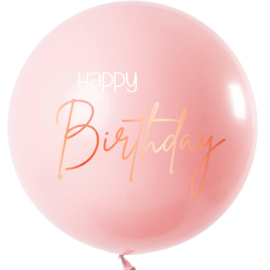 Happy Birthday - Grote Roze Latex  Ballon - 80 cm