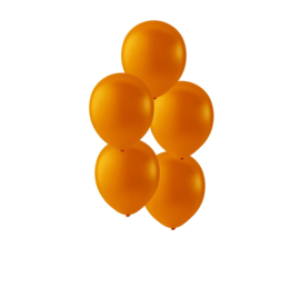 Oranje ballonnen om te vullen met helium - Metallic - glans ballonnen - 30 cm - 5stk