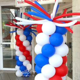 Ballonnen Pilaar  - Classic - Rood - Wit - Blauw- met Sprieten