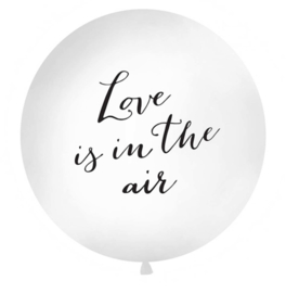 Mega latexballon- tekst ballon: love is in the air - ballon huwelijk bruiloft - decoratie mega grote ballon -  90 cm - helium of lucht ballonplus