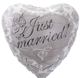 Just Married! - Zilver - Folie Ballon - 17 Inch/43cm
