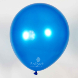 Blauwe ballonnen om te vullen met helium - Metallic - glans ballonnen - 30 cm - 5stk