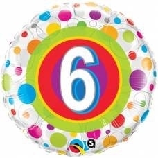 6 - Folie ballon - kleurige Stippen - 18Inch/45cm