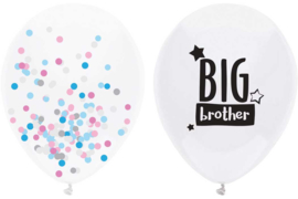 Big Brother - Grote Ballon + een Doorzichtige Confetti Ballon - 16 Inch/40 cm - 2 st.