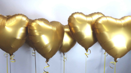Gouden Hart - Satijn Luxe  - Folie Ballon - 17 Inch/43cm