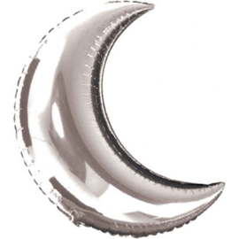Halve Maan - Zilver - Folie Ballon - 18 Inch/45cm