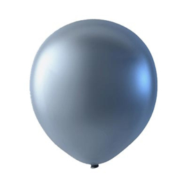 Zilveren latex ballonnen om te vullen met helium - Metallic zilver - glans ballonnen - 30 cm - 5stk