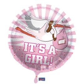 It's a Girl -  Ooievaar - Folie ballon - 17 inch/43cm