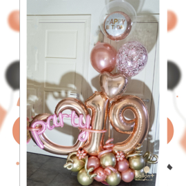 Party -Roze Folie Ballon - Handgeschreven / Script - 80x40cm (lucht)