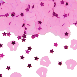 Tafel Confetti   Baby Voetjes - Kleur : Baby Roze Gewicht:14gr.
