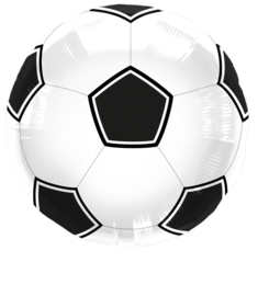 Voetbal - FolieBallon - Zwart/Wit  - 18 inch-46cm