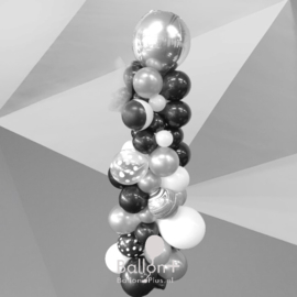Organische Ballonnen Pilaar - Zwart - Blauw -Zilver