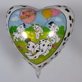 101 Dalmatiërs - Happy Birthday  - Wit - Folie Ballon - 18 Inch/ 45cm