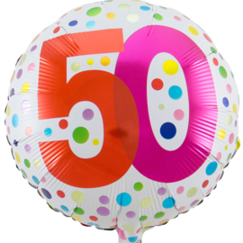 50 - Diverse kleuren Stippen - folie Ballon - 18 Inch/45 cm
