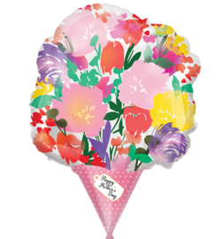 Happy Mother's Day -Boeket Bloemen -  Folie Ballon- 18 inch/45 cm