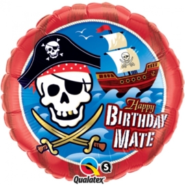 Happy Birthday  Mate- Piraten Feest - Folie Ballon -18 inch/45cm