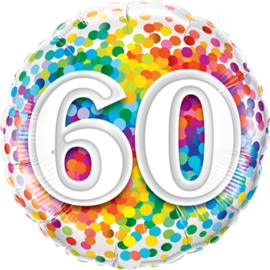 60 - Div.Kleuren Confetti Print - Folie ballon - 18 Inch/ 46 cm
