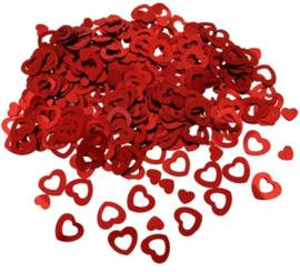 Confetti - Hartjes - Rood Metallic - 14 gr