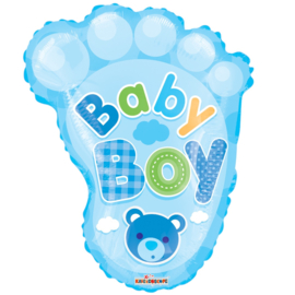 Baby Boy - Baby Voetje - Blauw - Folie Ballon - 20 inch/51 cm