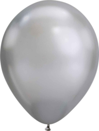 Chrome - Zilver - Latex Ballon - 11 Inch/27 cm - 5 st.