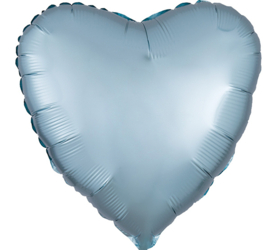 Satin Luxe - Licht Blauw-Hart Folie Ballon - 17 Inch / 43 cm