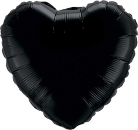Hart - Zwart - Folie Ballon - 18 Inch/45cm