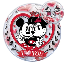 Disney Ballon - Mickey & Minnie Mouse - I Love You Bubble Ballon -22Inch/56cm