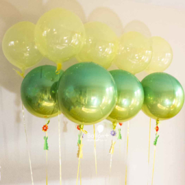 Geel / Groen -  Ronde Orbz Ballon -  15in/38cm
