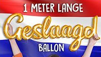 Geslaagd Kaart incl. Geslaagd folie ballon van 1 meter in het Goud