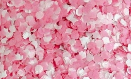 Confetti - Roze & Wit - papier / klein - 25 gr.