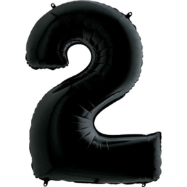 Cijfer - 1,2,3,4,5,6,7,8,9,0, - Zwart -XXL Folie Ballon - Nummer - 34 inch/86cm