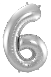 Cijfers - 1, 2, 3, 4, 5, 6, 7, 8, 9, 0 - Zilver - XXL Folie Ballon - Nummer - 34inch./86cm