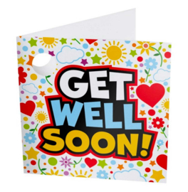Get Well Soon! -  Small Folie ballon - incl. gratis kaartje -6 inch / 15 cm