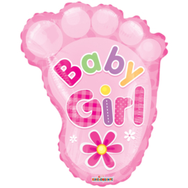 Baby Girl - Baby Voetje - Roze - Folie Ballon - 20 Inch/51 cm